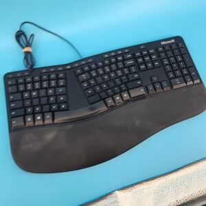 Microsoft Ergonomic Keyboard 1878 LXM-00001 USB Black Tested Working
